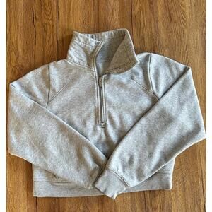 All In Motion Grey Cropped Quarter Zip Sweatshirt Size XSmall
